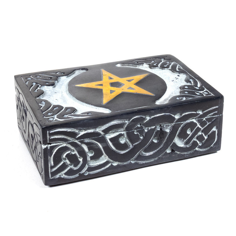 Pudełko na karty tarota PENTANGLE ze steatytu Pudełko na karty tarota PENTANGLE ze steatytu