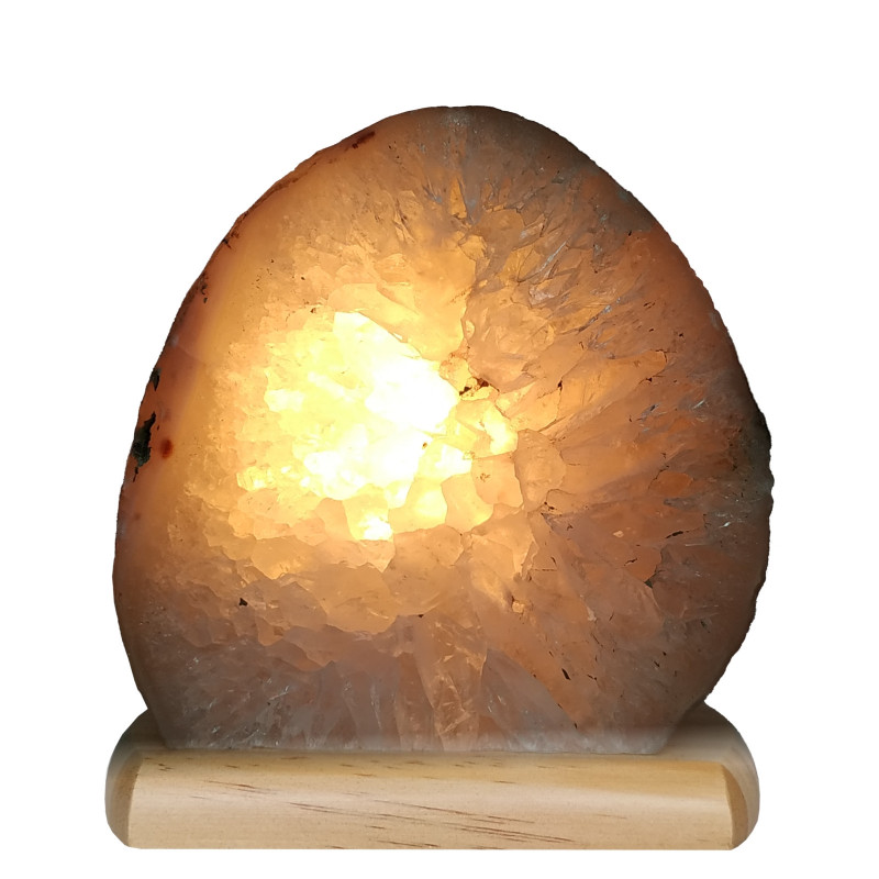 Lampa z Agatu na drewnianej podstawie (3,13 kg)