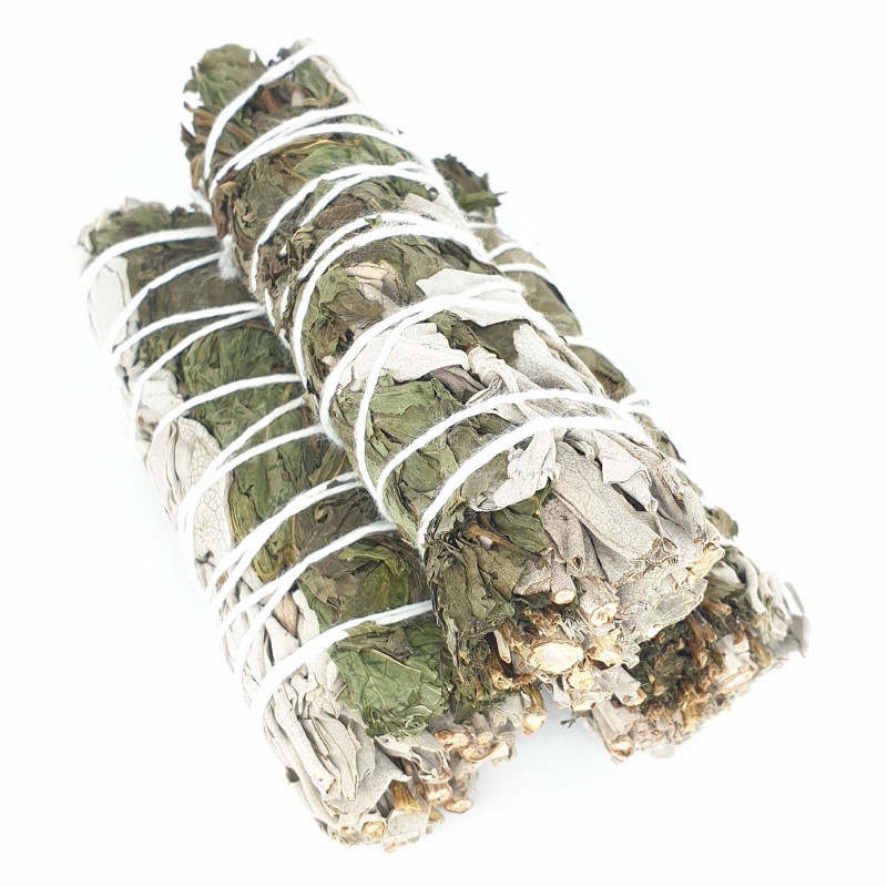 Biała szałwia z miętą pieprzową (pęk 20-30 g) kadzidło oczyszczające (White Sage & Peppermint)
